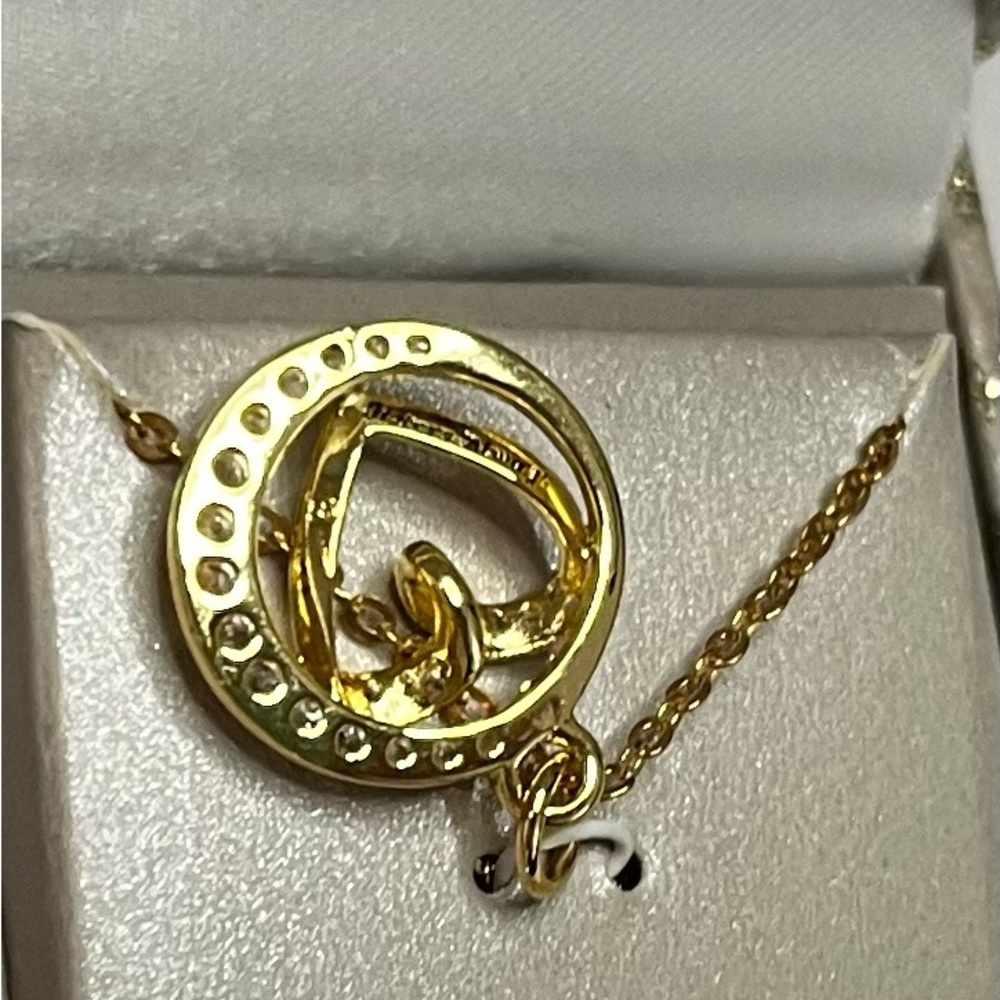 Necklace 17 1/2” silver plated gold tone encircled heart - jewelry - Picture 8 of 15